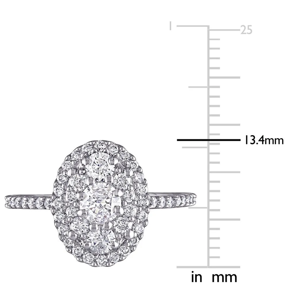Miadora 10k White Gold 1ct TDW Diamond Oval Halo Composite Engagement Ring sold by Zulily product image thumbnail 5