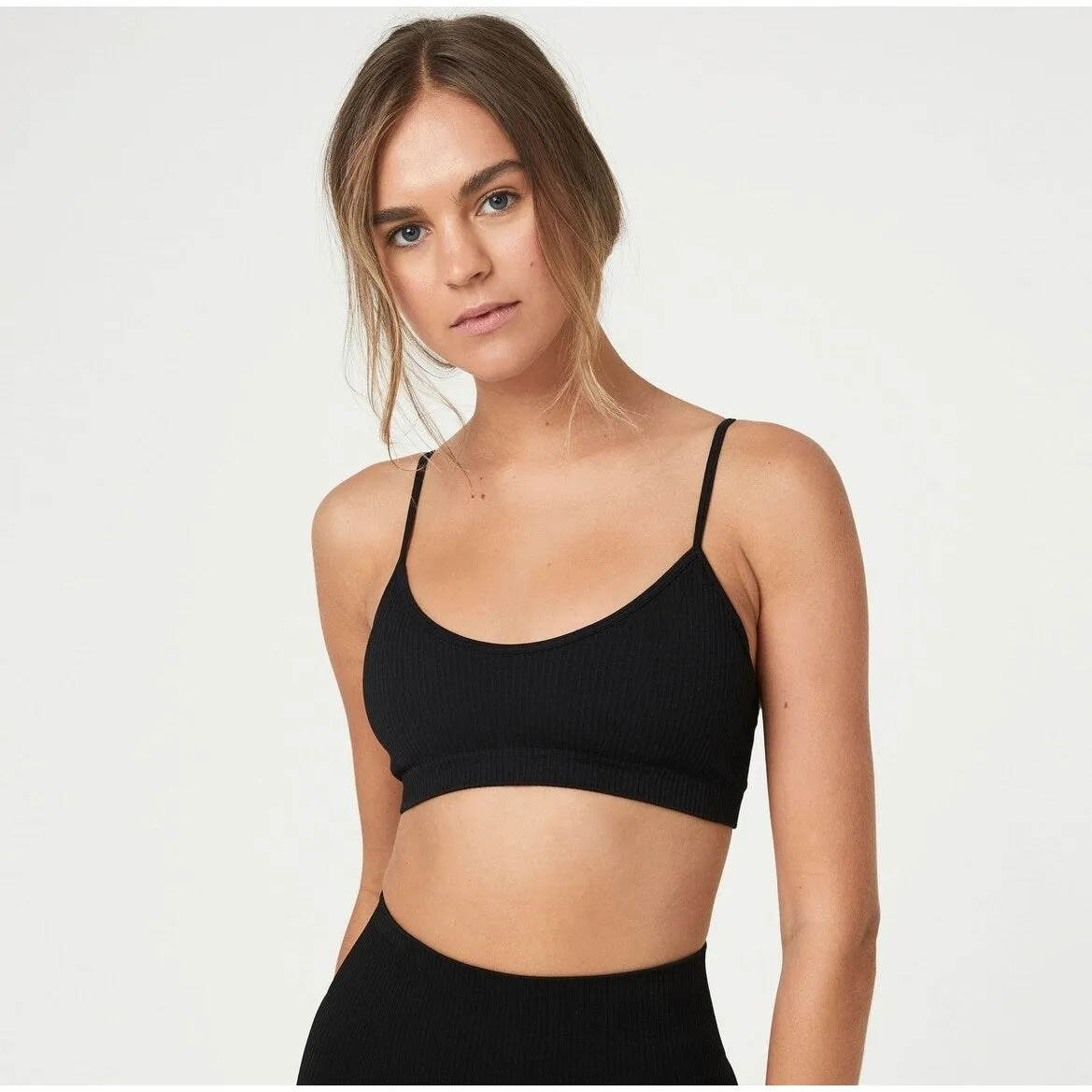 COTTON ON Women's Seamless Tiny Crop Top Black Size X-Small sold by Zulily product image thumbnail 2