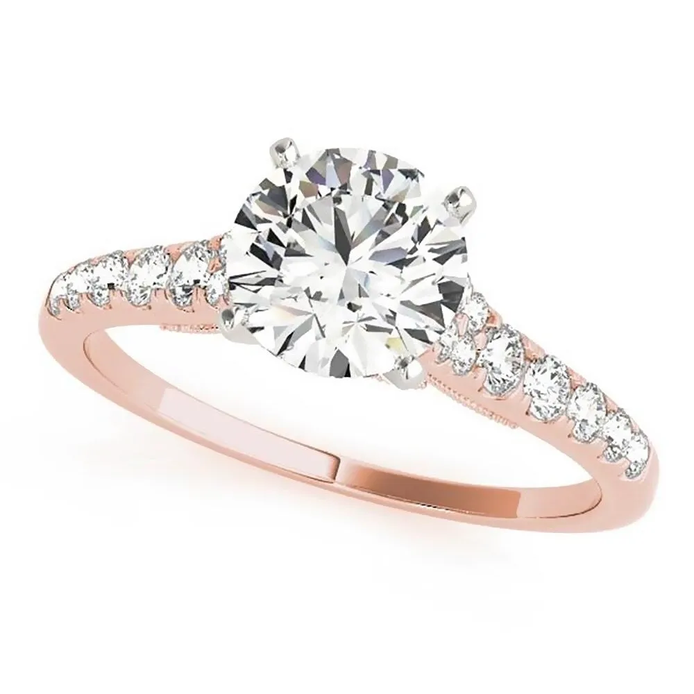 Auriya 3/4ct Vintage Moissanite and Diamond Engagement Ring 1/4ctw 14K Gold sold by Zulily product image thumbnail 3