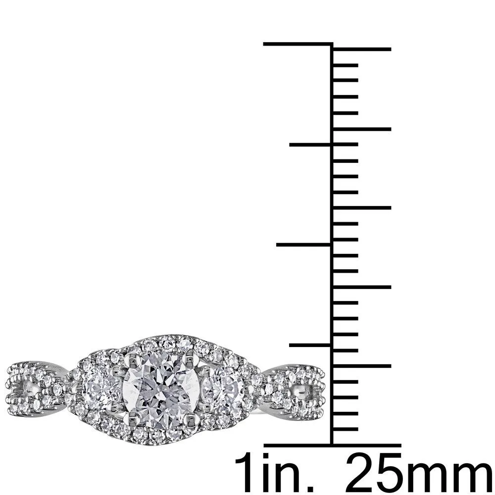 Miadora Signature Collection 14k White Gold 1ct TDW Diamond 3-stone Split Shank Engagement Ring sold by Zulily product image thumbnail 3