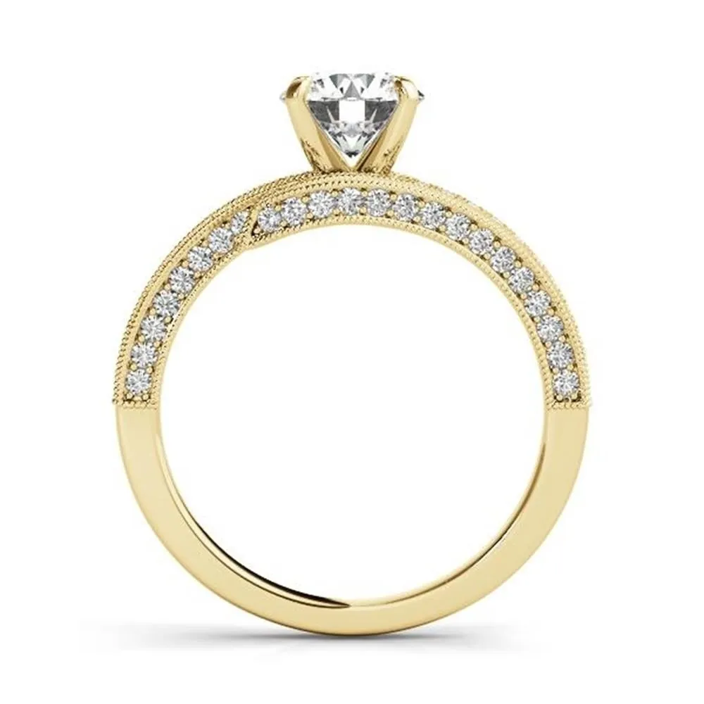 Auriya 14k Gold 4ct Round Moissanite and 1/2ctw Diamond Bypass Engagement Ring sold by Zulily product image thumbnail 2