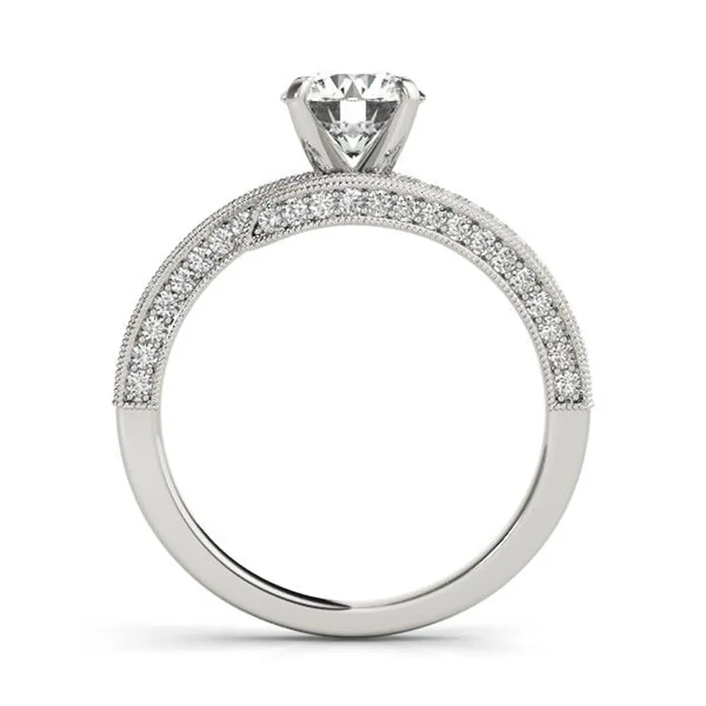Auriya 14k Gold 4ct Round Moissanite and 1/2ctw Diamond Bypass Engagement Ring sold by Zulily