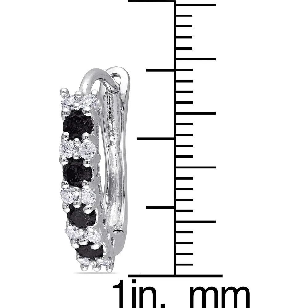 Miadora 10k White Gold 1/2ct TDW Black and White Diamond Hoop Earrings sold by Zulily