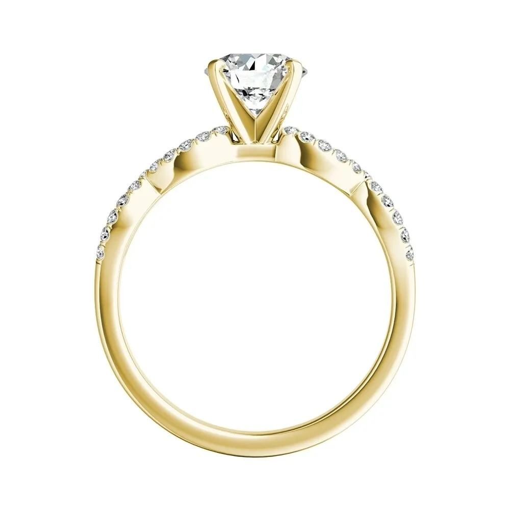 Auriya 14k Gold 4ct Moissanite Infinity Diamond Engagement Ring 1/6ctw sold by Zulily product image thumbnail 4