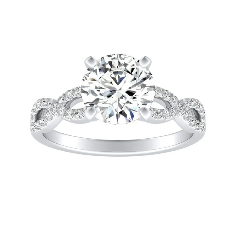 Auriya 14k Gold 4ct Moissanite Infinity Diamond Engagement Ring 1/6ctw sold by Zulily