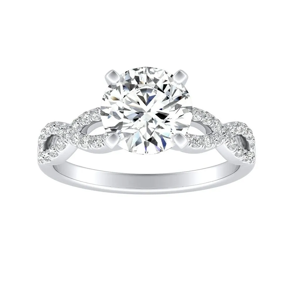 Auriya 14k Gold 4ct Moissanite Infinity Diamond Engagement Ring 1/6ctw sold by Zulily