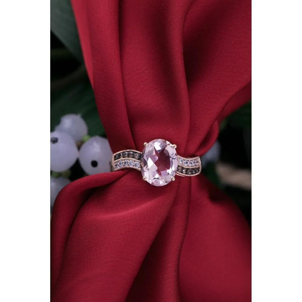 Auriya 2 5/8ct Oval Morganite and 1/5ctw Diamond Engagement Ring 10K Two-Tone Rose Gold sold by Zulily