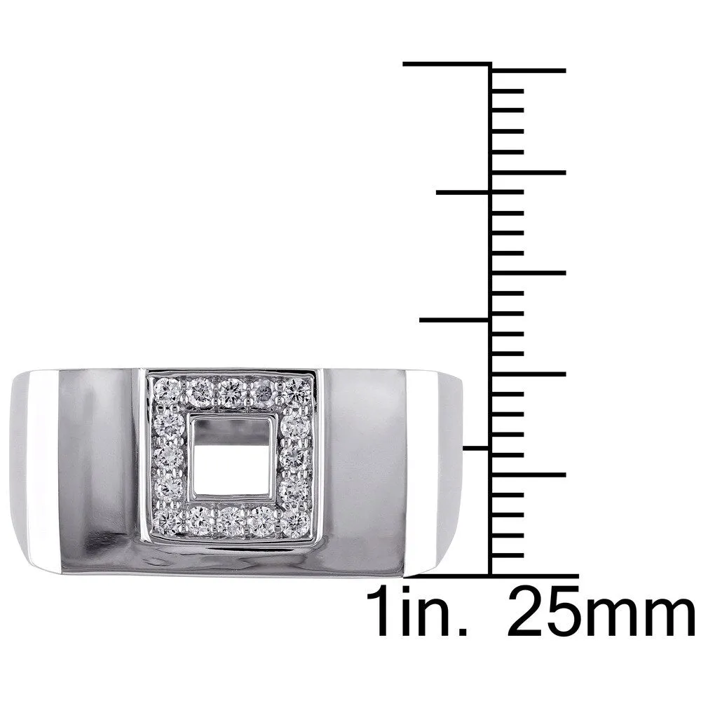 Miadora 14k White Gold Men's 1/5ct TDW Diamond Square Ring (G-H, SI1-SI2) sold by Zulily product image thumbnail 3