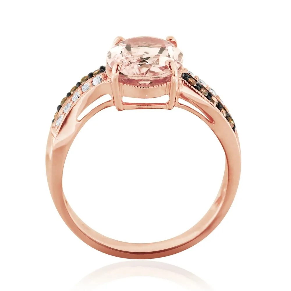 Auriya 2 5/8ct Oval Morganite and 1/5ctw Diamond Engagement Ring 10K Two-Tone Rose Gold sold by Zulily product image thumbnail 3