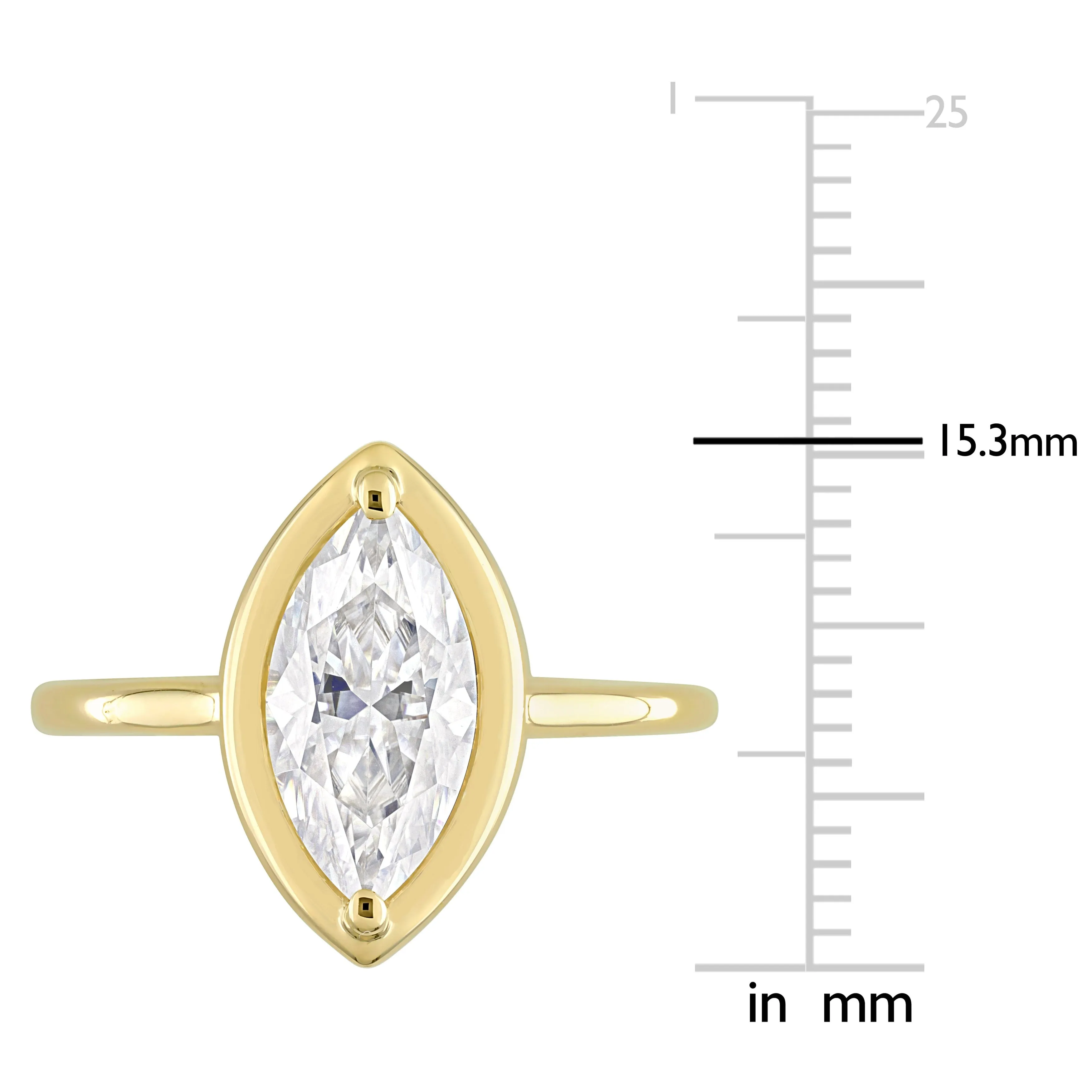 Miadora 1 1/2ct DEW Marquise Created Moissanite Engagement Ring in 10k Yellow Gold sold by Zulily product image thumbnail 3