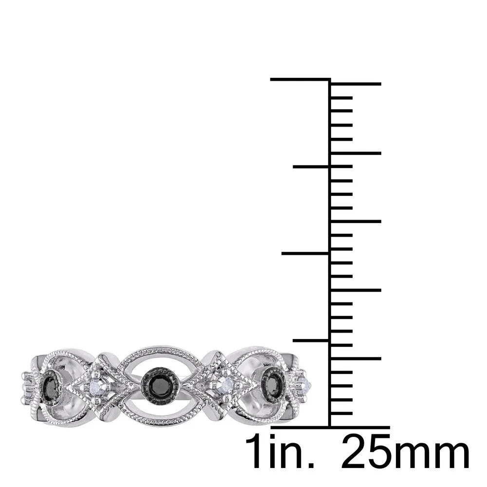Miadora Sterling Silver 1/6ct TDW Black and White Diamond Ring sold by Zulily product image thumbnail 3