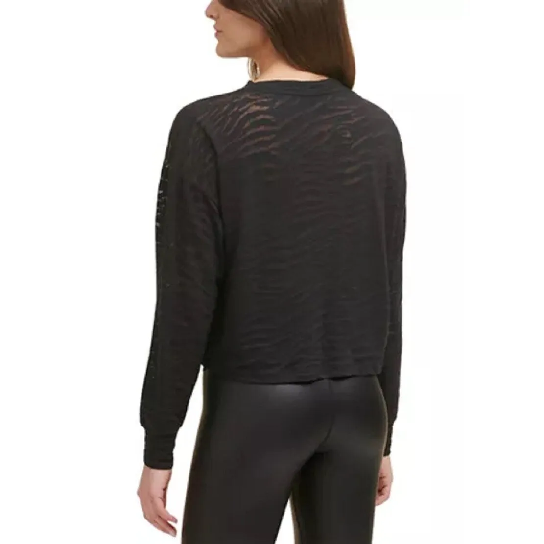 DKNY Women's Tiger Burnout Crop T-Shirt Black Size X-Large sold by Zulily product image thumbnail 2