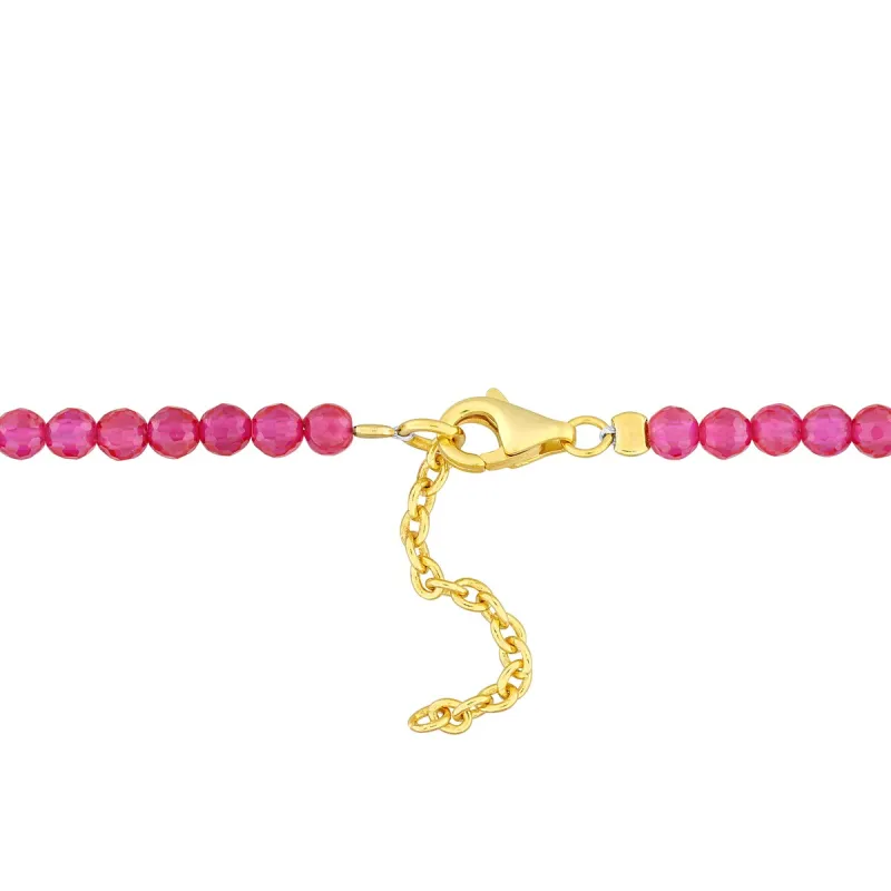 Miadora 3mm created ruby beads 3.04ct tgw Bracelet in Yellow Sterling Silver sold by Zulily