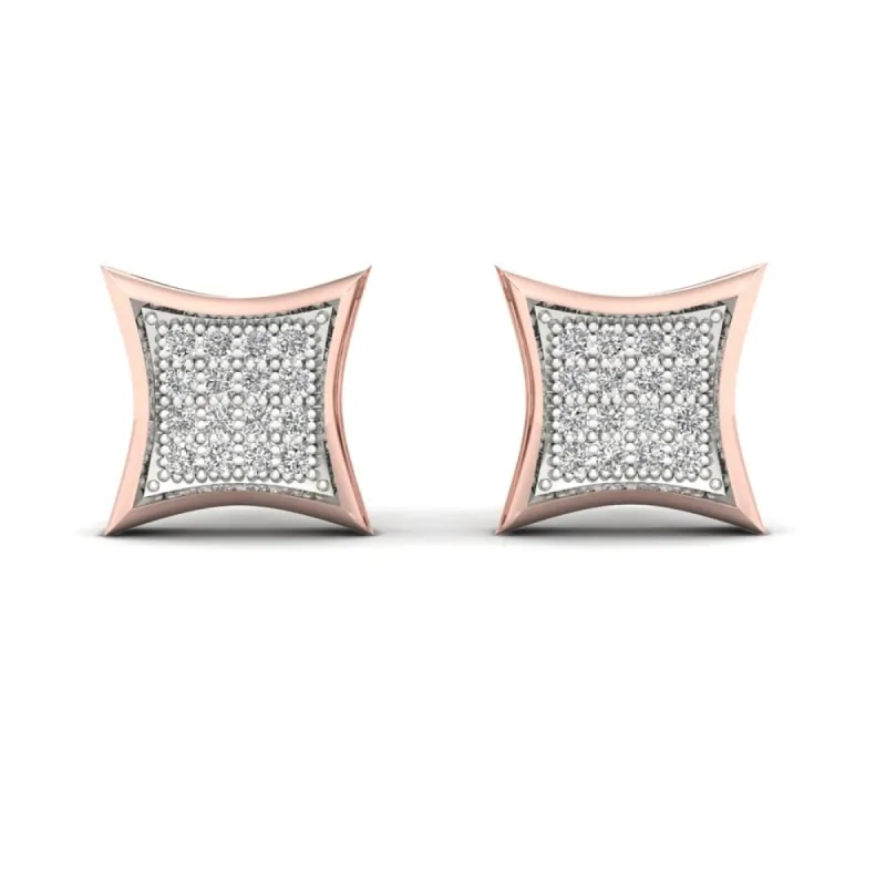 10k Rose Gold 1/10ct TDW Diamond Cluster Stud Earrings - Pink sold by Zulily