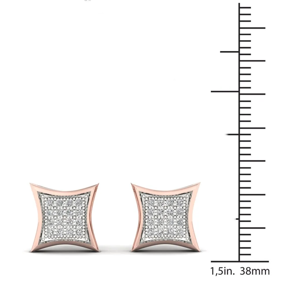 10k Rose Gold 1/10ct TDW Diamond Cluster Stud Earrings - Pink sold by Zulily product image thumbnail 4