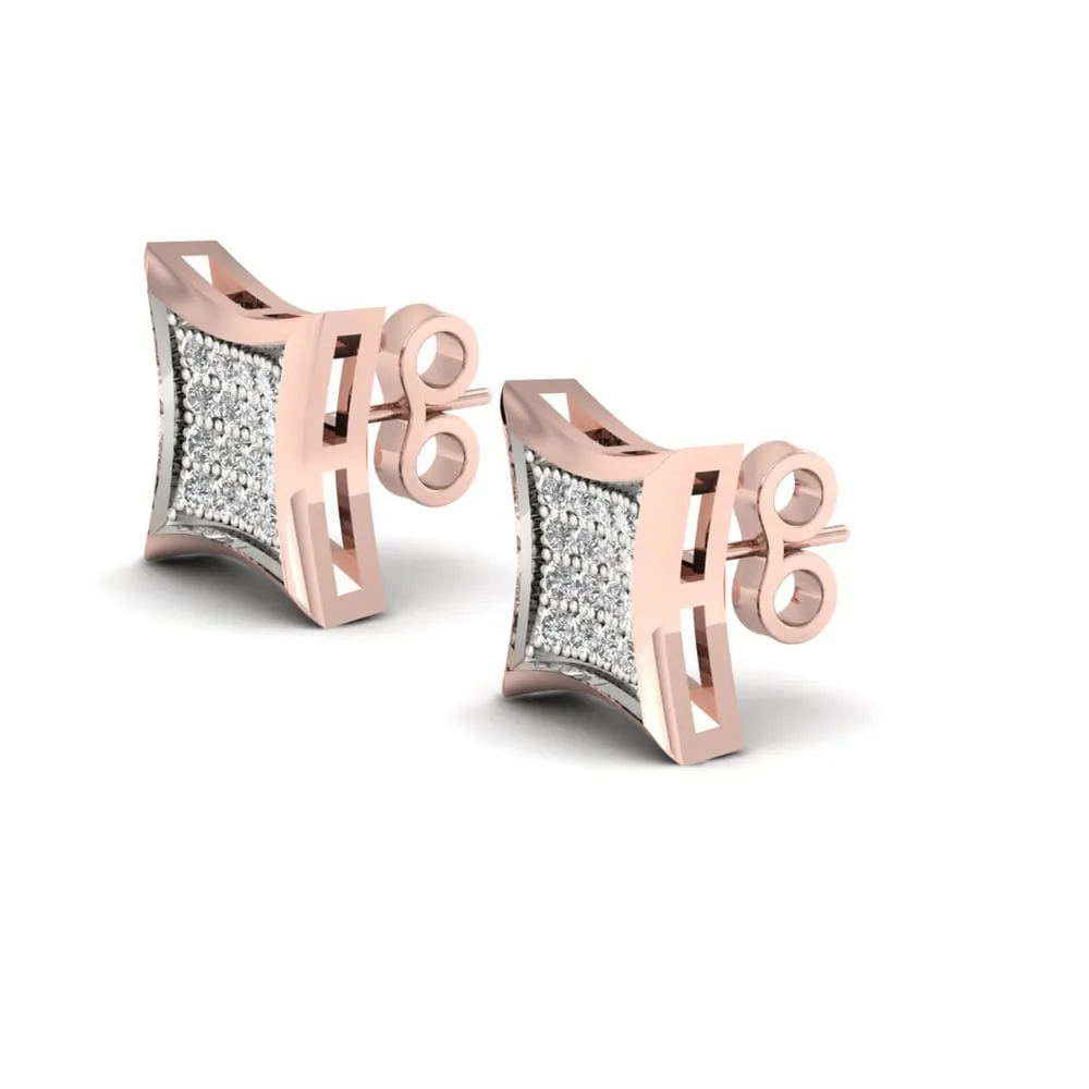 10k Rose Gold 1/10ct TDW Diamond Cluster Stud Earrings - Pink sold by Zulily product image thumbnail 2