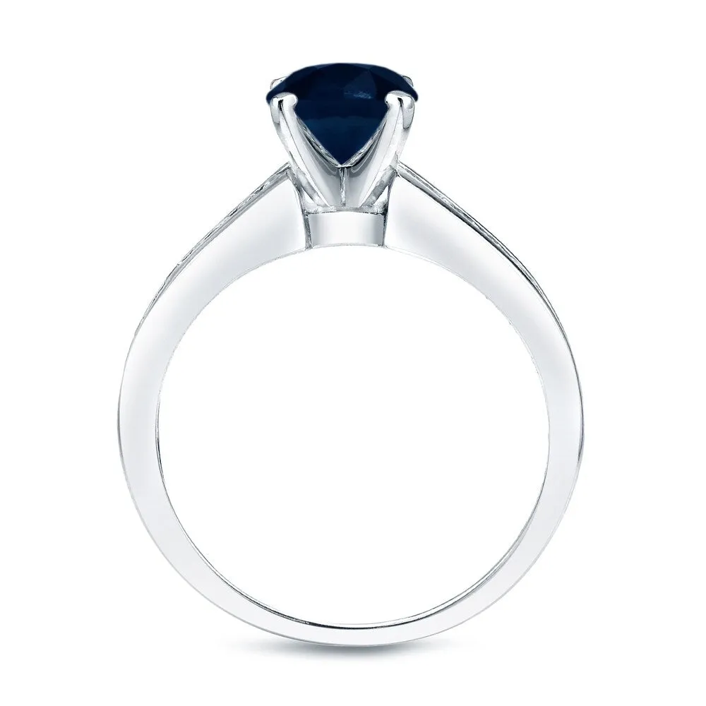 Auriya Platinum 1/2ct Blue Sapphire & Diamond Engagement Ring Set 1/2ctw sold by Zulily product image thumbnail 4