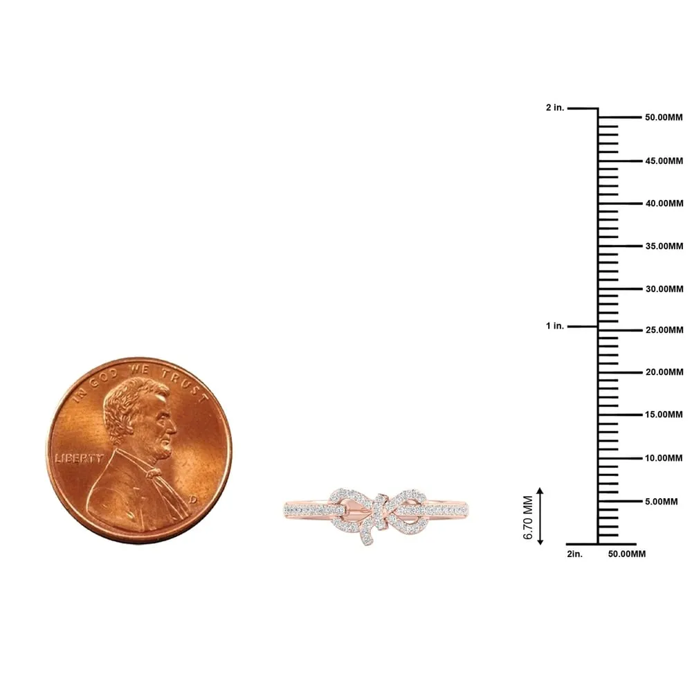1/6ct TDW Diamond Knot Bow Fashion Ring in 10k Gold by De Couer sold by Zulily product image thumbnail 3