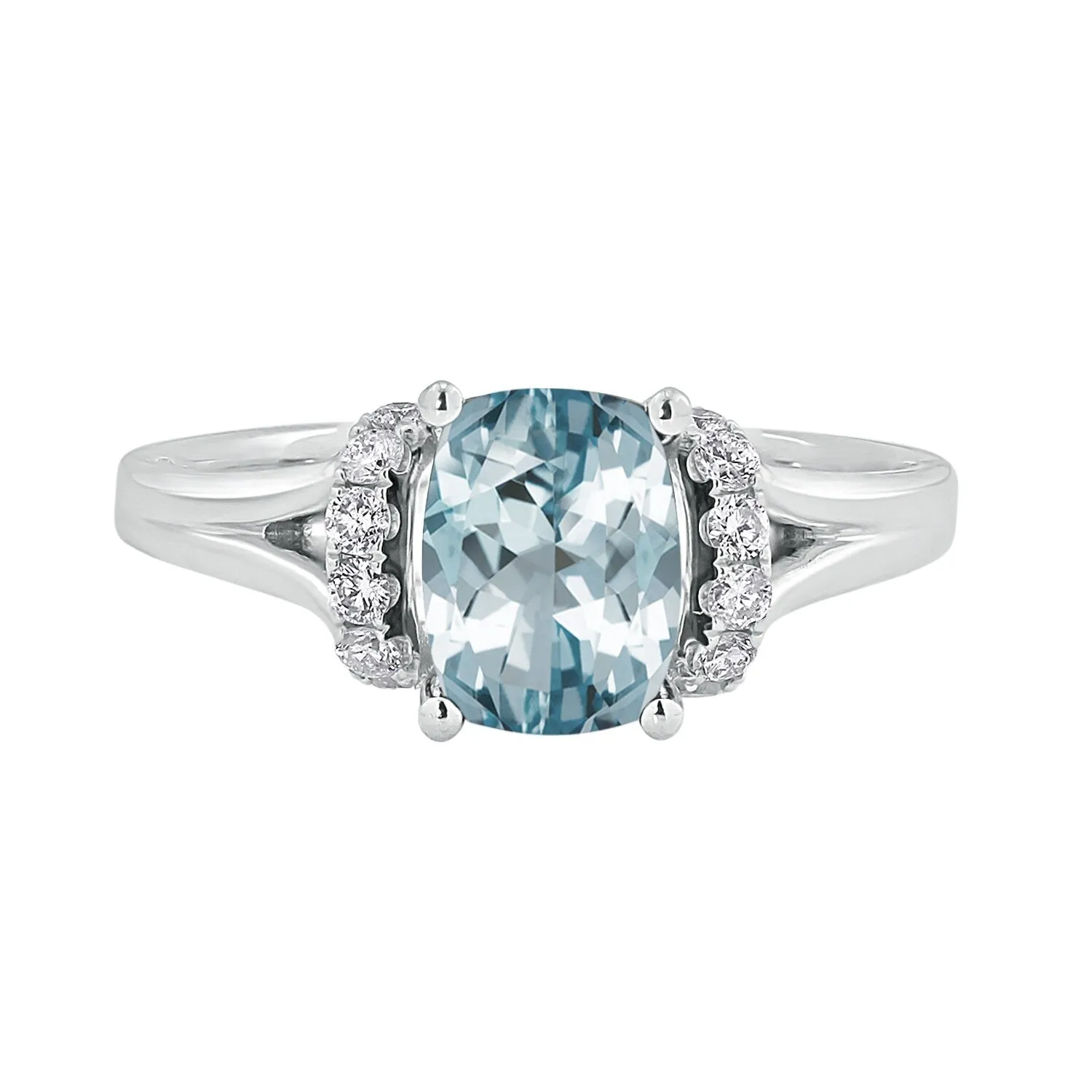 Auriya 1ct Modern Cushion-cut Aquamarine and Diamond Engagement Ring 1/4ctw 14k Gold sold by Zulily product image thumbnail 2