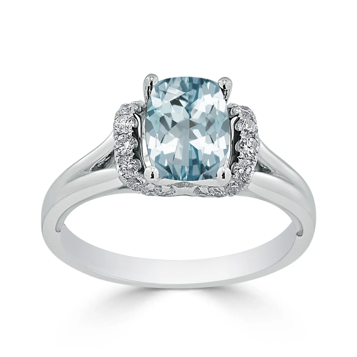 Auriya 1ct Modern Cushion-cut Aquamarine and Diamond Engagement Ring 1/4ctw 14k Gold sold by Zulily product image thumbnail 3