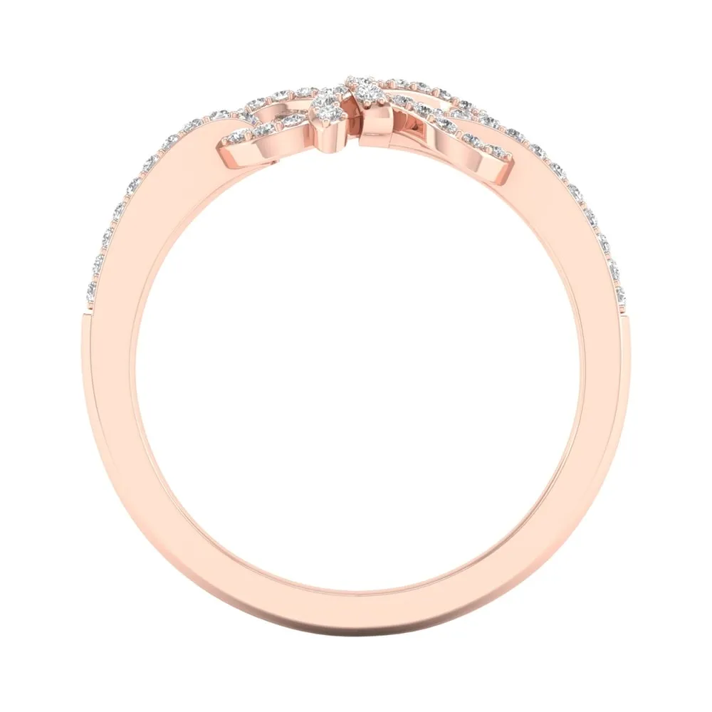 1/6ct TDW Diamond Knot Bow Fashion Ring in 10k Gold by De Couer sold by Zulily product image thumbnail 2