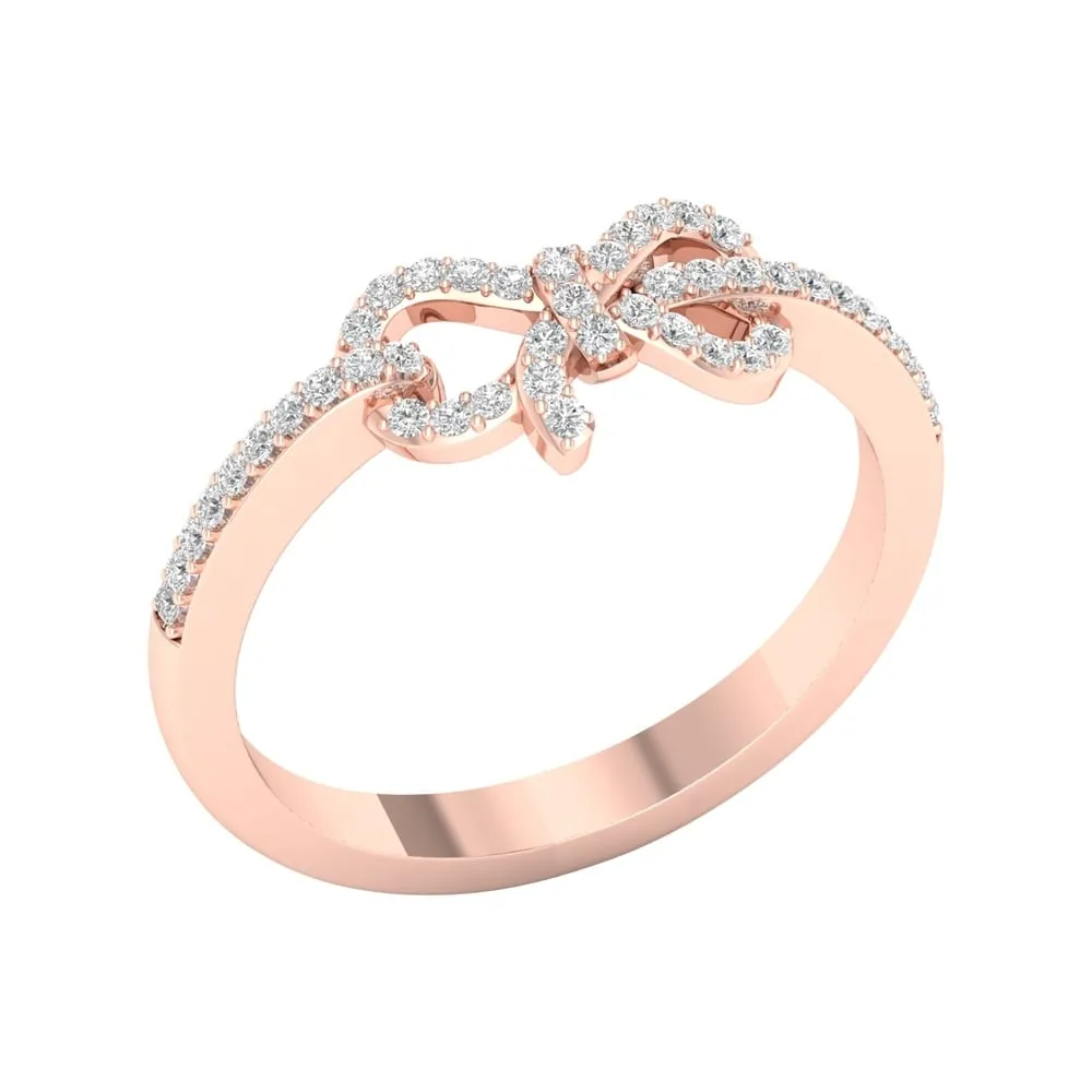 1/6ct TDW Diamond Knot Bow Fashion Ring in 10k Gold by De Couer sold by Zulily