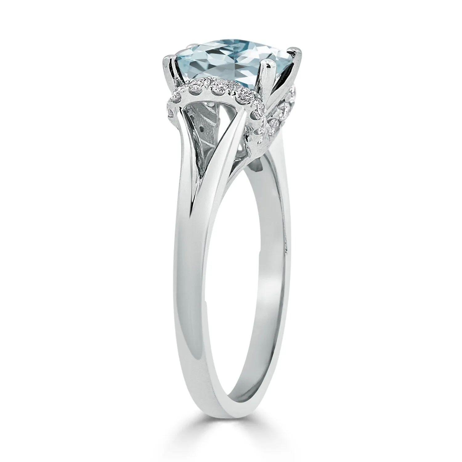 Auriya 1ct Modern Cushion-cut Aquamarine and Diamond Engagement Ring 1/4ctw 14k Gold sold by Zulily product image thumbnail 4