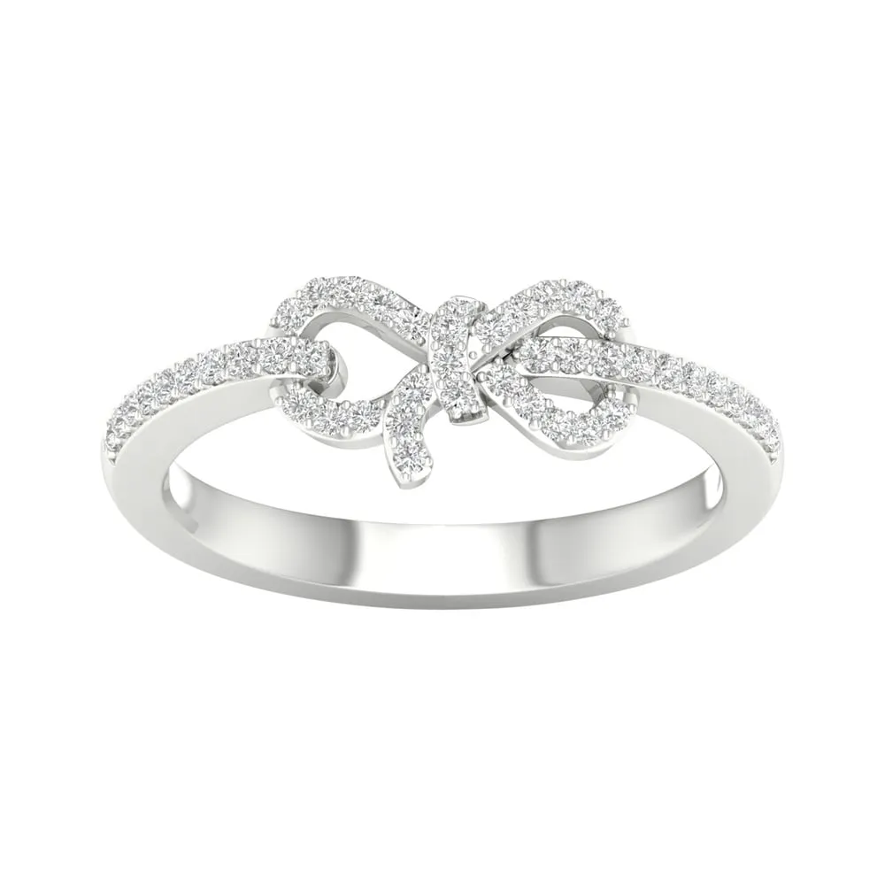1/6ct TDW Diamond Knot Bow Fashion Ring in 10k Gold by De Couer sold by Zulily product image thumbnail 5