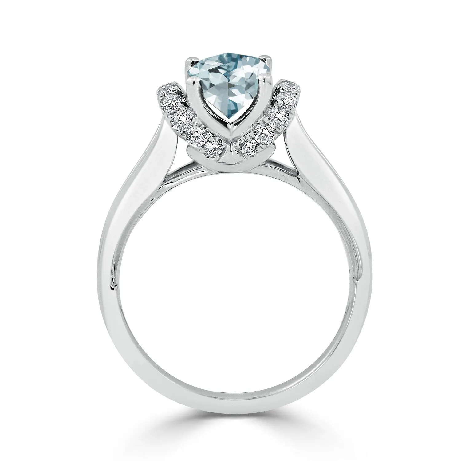 Auriya 1ct Modern Cushion-cut Aquamarine and Diamond Engagement Ring 1/4ctw 14k Gold sold by Zulily product image thumbnail 5