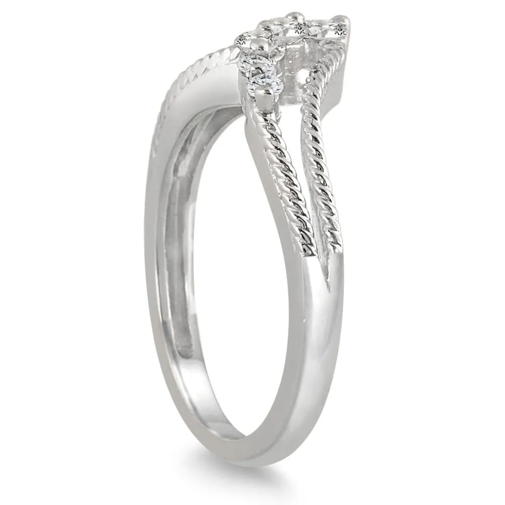 1/4 Carat TW Diamond Journey Ring in 10K White Gold sold by Zulily product image thumbnail 2