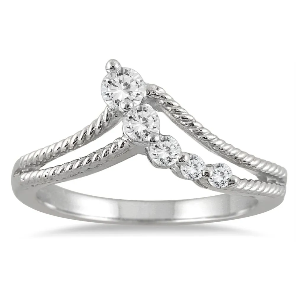 1/4 Carat TW Diamond Journey Ring in 10K White Gold sold by Zulily