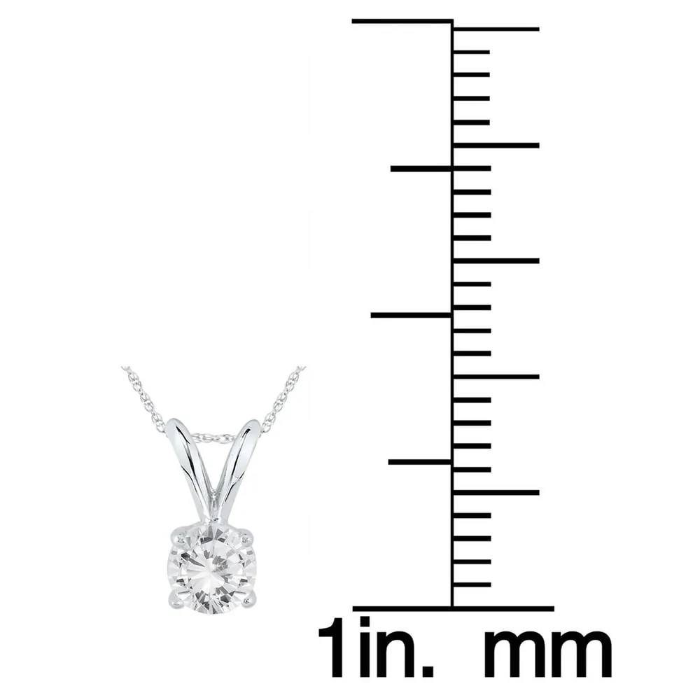 1/3 Carat Round Diamond Solitaire Pendant in 14K White Gold sold by Zulily product image thumbnail 2