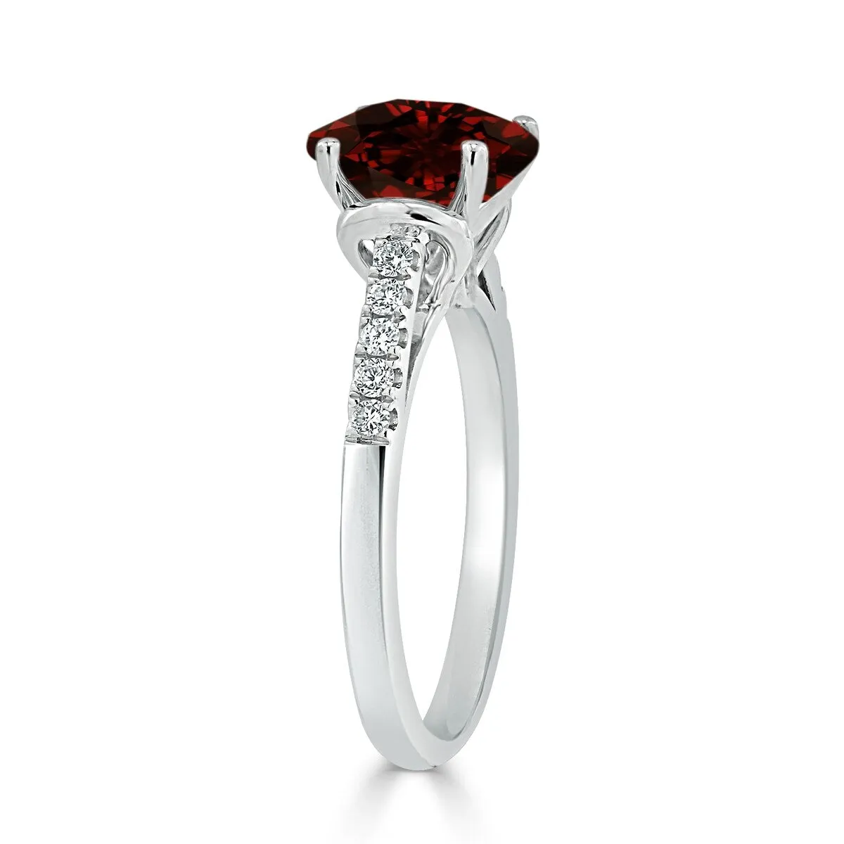 Auriya 2ct Fancy Oval Garnet and Diamond Engagement Ring 1/6ctw 14k Gold sold by Zulily product image thumbnail 4