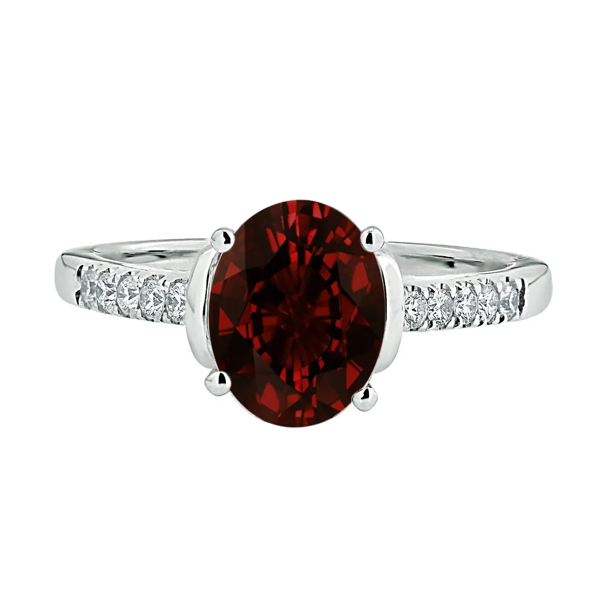 Auriya 2ct Fancy Oval Garnet and Diamond Engagement Ring 1/6ctw 14k Gold sold by Zulily product image thumbnail 2