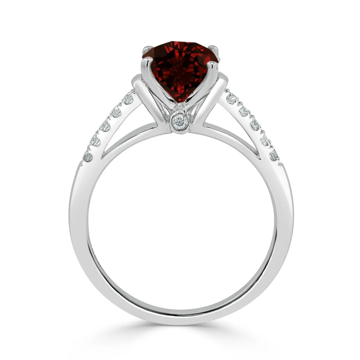 Auriya 2ct Fancy Oval Garnet and Diamond Engagement Ring 1/6ctw 14k Gold sold by Zulily product image thumbnail 5
