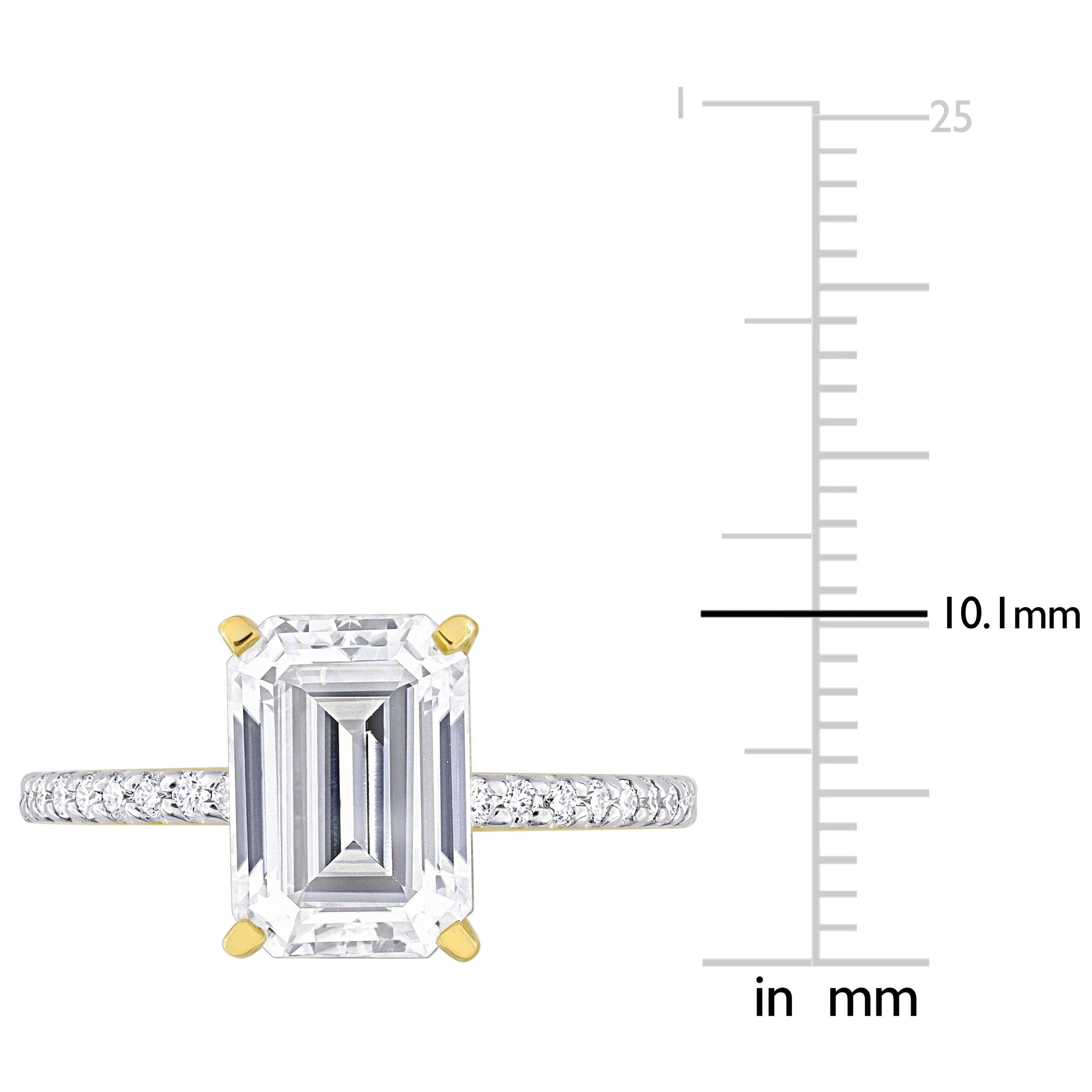 Miadora 3 1/5ct DEW Created Moissanite Engagement Ring 10k Yellow Gold sold by Zulily product image thumbnail 3