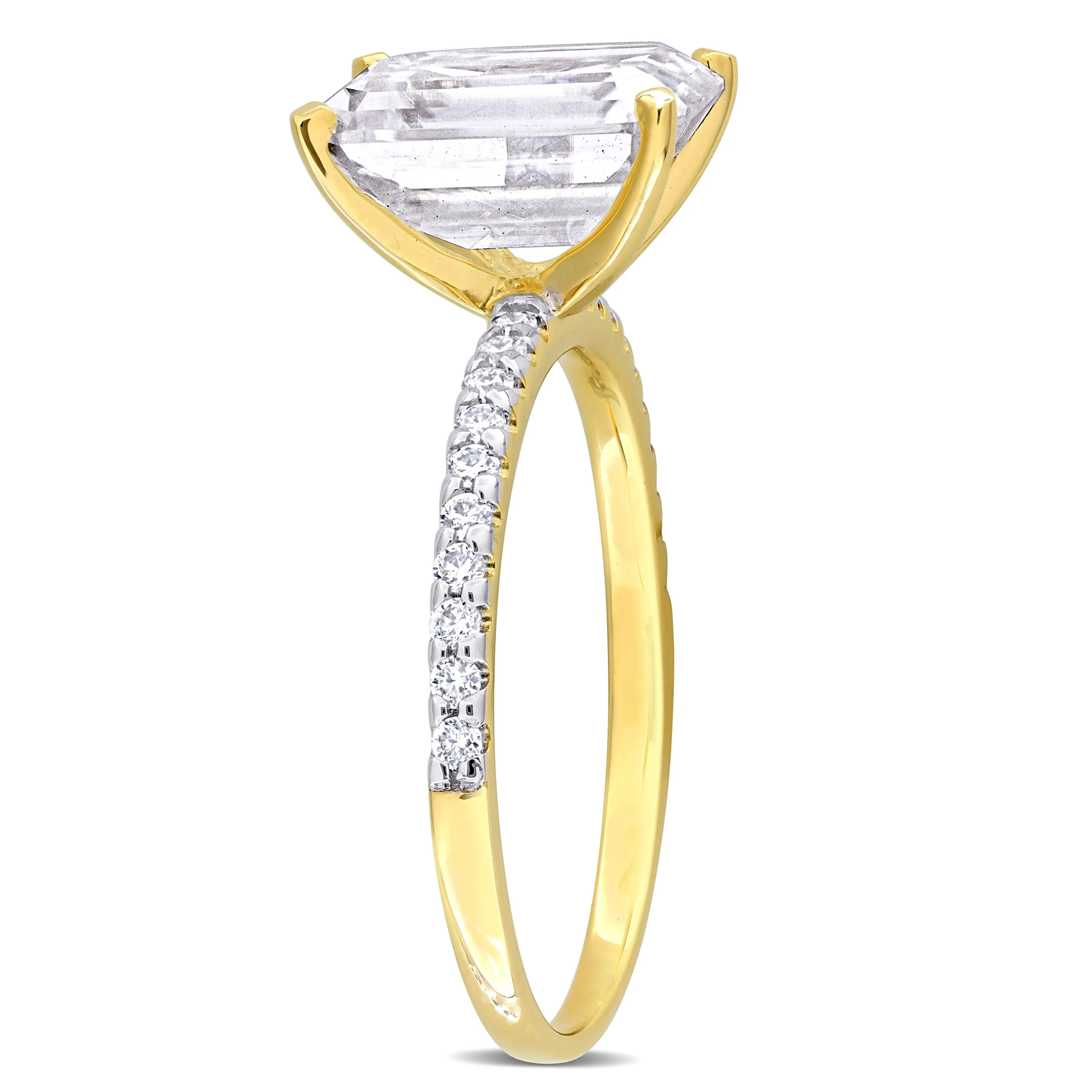 Miadora 3 1/5ct DEW Created Moissanite Engagement Ring 10k Yellow Gold sold by Zulily product image thumbnail 2