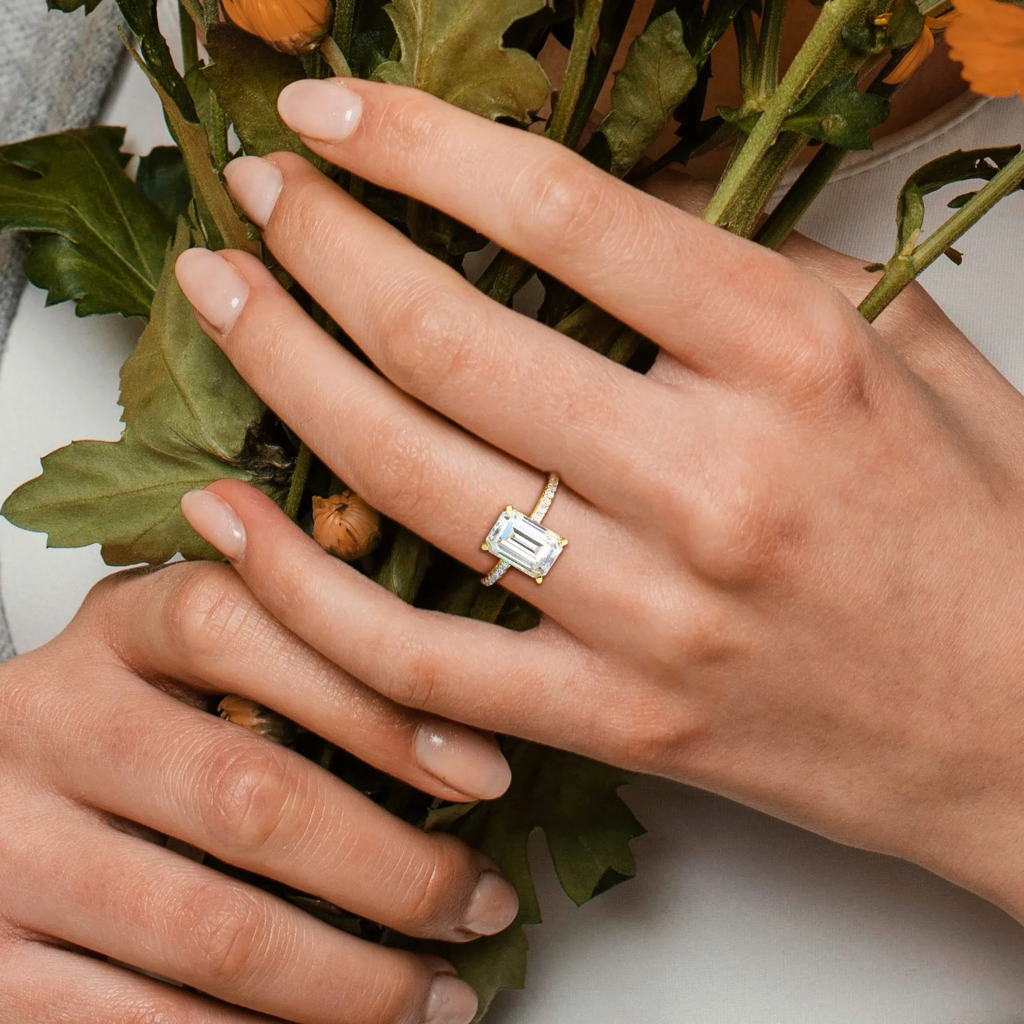 Miadora 3 1/5ct DEW Created Moissanite Engagement Ring 10k Yellow Gold sold by Zulily product image thumbnail 5