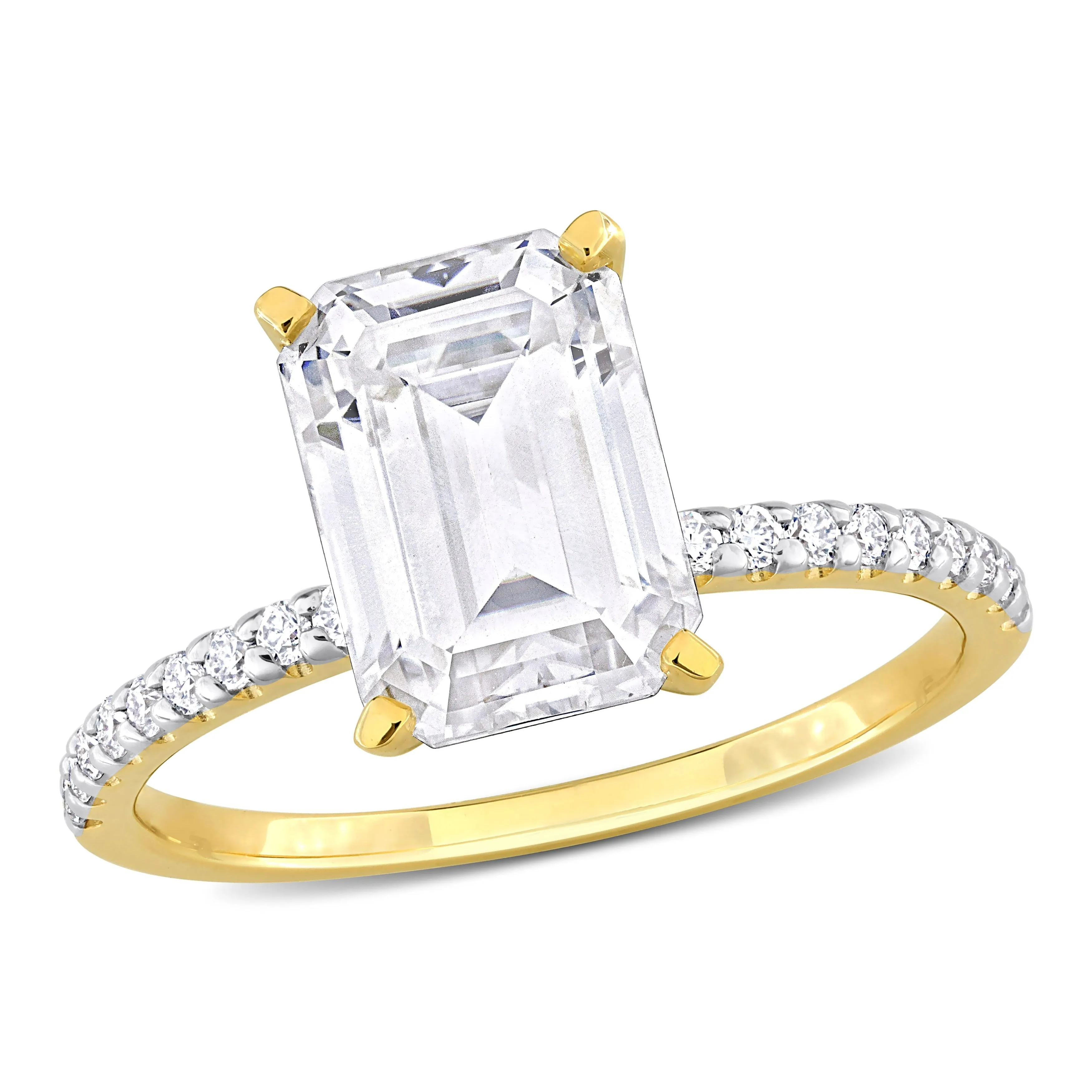 Miadora 3 1/5ct DEW Created Moissanite Engagement Ring 10k Yellow Gold sold by Zulily