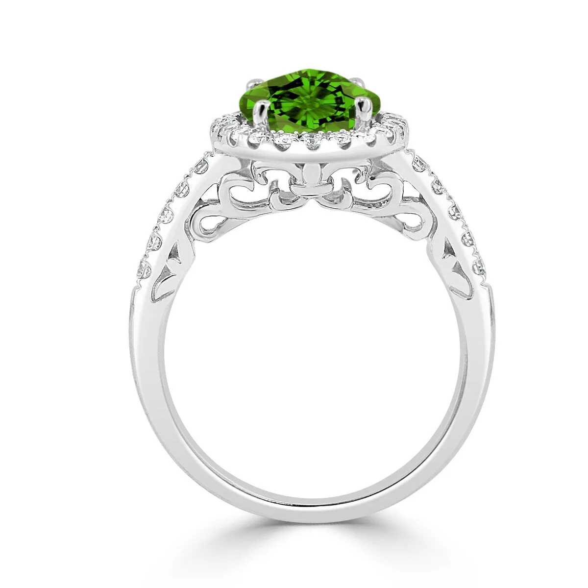 Auriya 3ct Oval Peridot and Halo Diamond Engagement Ring 3/8ctw 14k Gold sold by Zulily product image thumbnail 5
