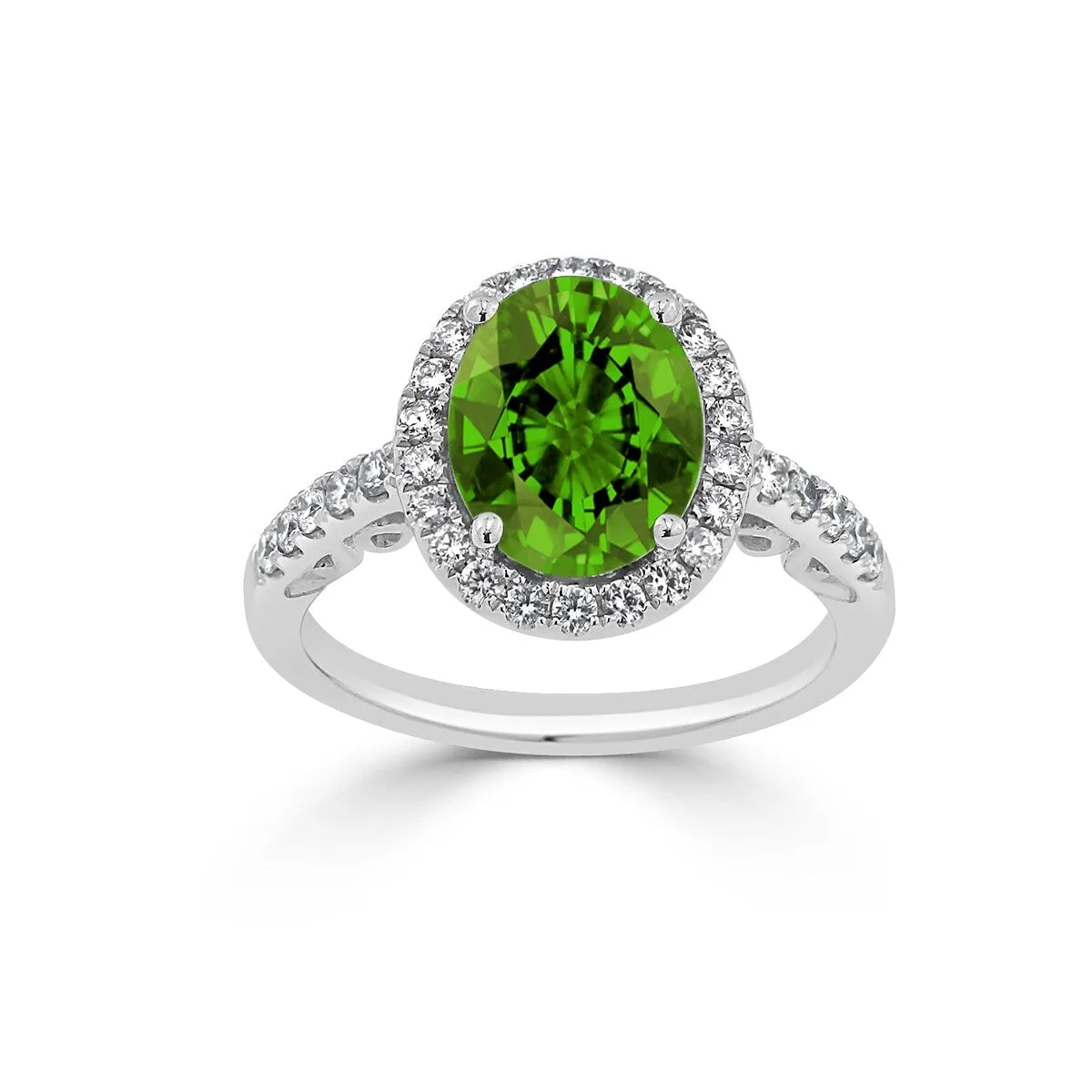 Auriya 3ct Oval Peridot and Halo Diamond Engagement Ring 3/8ctw 14k Gold sold by Zulily product image thumbnail 3
