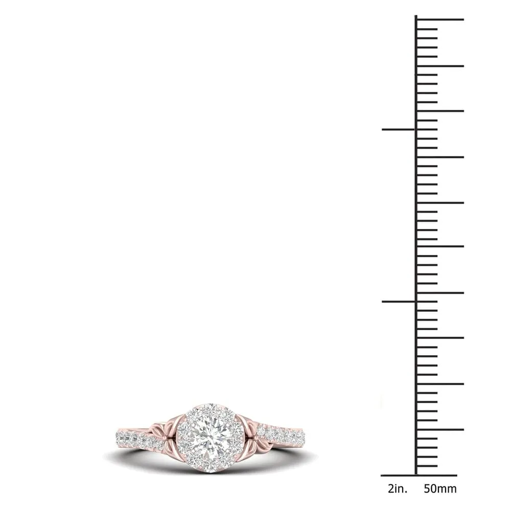 DeCouer 14k Gold 5/8ct TDW Diamond Halo Engagement Ring sold by Zulily product image thumbnail 5