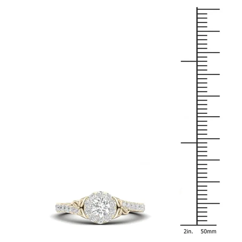 DeCouer 14k Gold 5/8ct TDW Diamond Halo Engagement Ring sold by Zulily