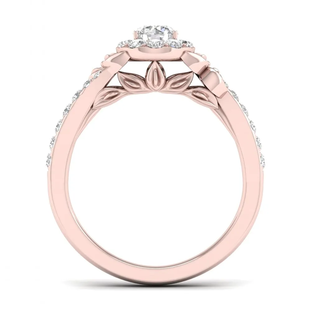 DeCouer 14k Gold 5/8ct TDW Diamond Halo Engagement Ring sold by Zulily product image thumbnail 4