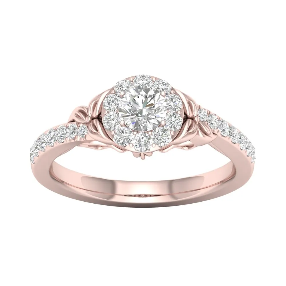 DeCouer 14k Gold 5/8ct TDW Diamond Halo Engagement Ring sold by Zulily product image thumbnail 2