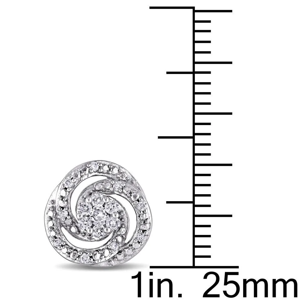 Miadora 10k White Gold 1/4ct TDW Diamond Floral Swirl Earrings sold by Zulily product image thumbnail 2