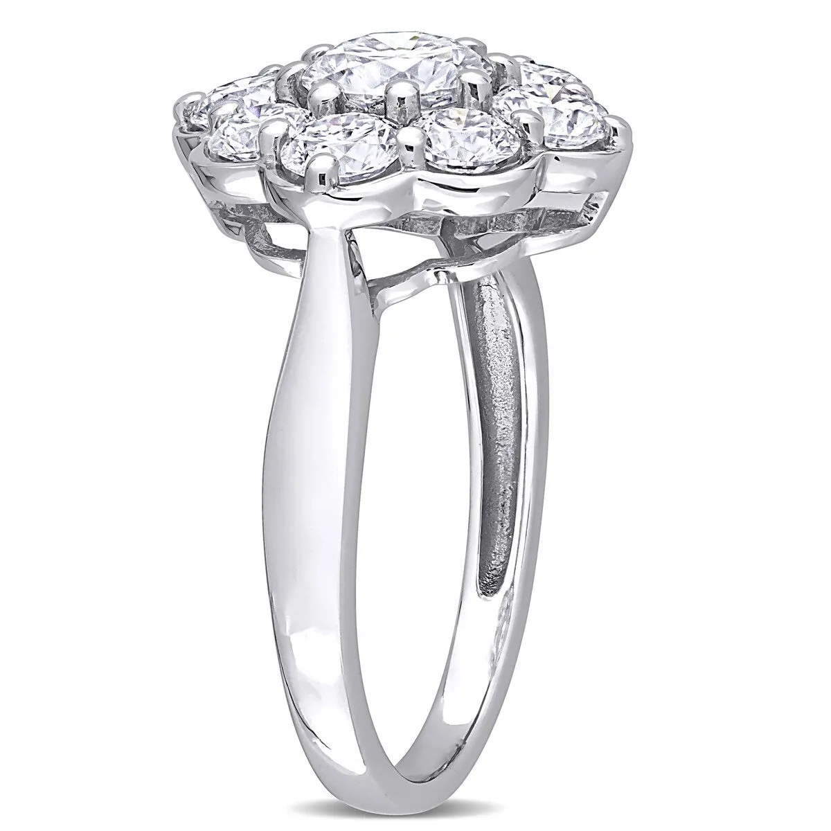 Miadora 2 3/8ct DEW Moissanite Halo Floral Engagement Ring in 10k White Gold sold by Zulily product image thumbnail 4