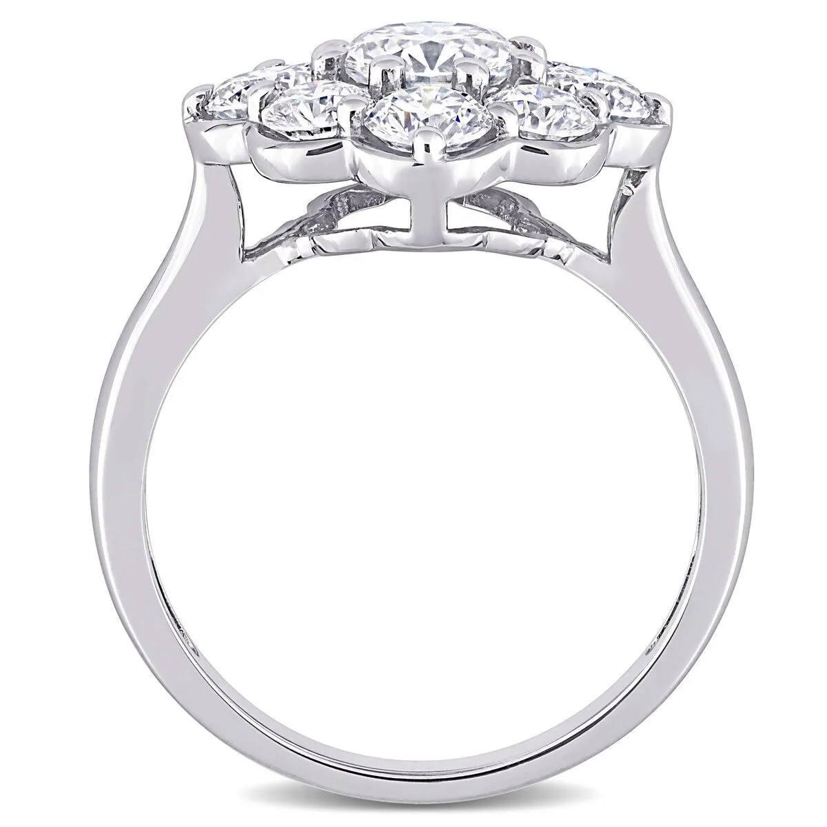 Miadora 2 3/8ct DEW Moissanite Halo Floral Engagement Ring in 10k White Gold sold by Zulily product image thumbnail 5