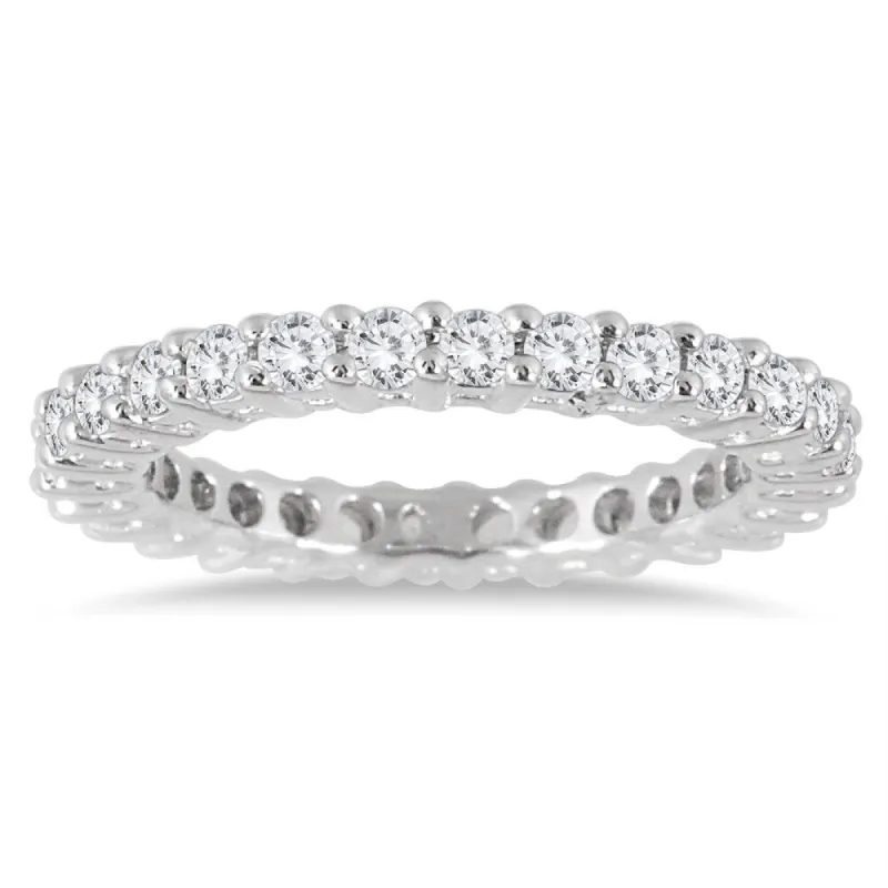 1 Carat TW Diamond Eternity Band in 14K White Gold sold by Zulily