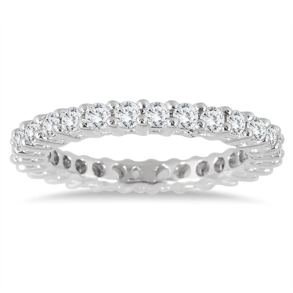 1 Carat TW Diamond Eternity Band in 14K White Gold sold by Zulily